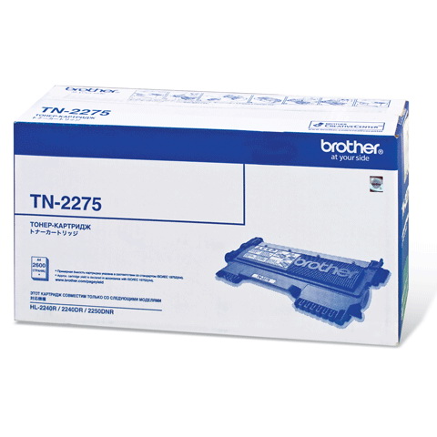 Тонер-картридж Brother TN-2275 для HL-2240R/HL-2240DR/HL-2250DNR, DCP-7060DR/DCP-7065DNR/DCP-7070DWR, MFC-7360NR/MFC-7860DWR (2600 стр.) Тонер-картридж Brother TN-2275 для HL-2240R/HL-2240DR/HL-2250DNR, DCP-7060DR/DCP-7065DNR/DCP-7070DWR, MFC-7360NR/MFC-7860DWR (2600 стр.)