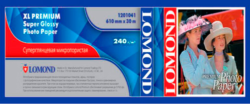 Ролик Lomond 1201041 Premium Super-Glossy суперглянцевая фотобумага повышенного качества, 610мм x 30м x 50,8мм 240г/м2 Ролик Lomond 1201041 Premium Super-Glossy суперглянцевая фотобумага повышенного качества, 610мм x 30м x 50,8мм 240г/м2