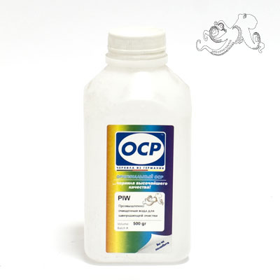 Промывочная жидкость OCP PIW/RWA (Pure Ink Water) (500мл) промышленно очищенная вода для завершающей очистки струйных картриджей после использования сервисной жидкости OCP RSL (бесцветная, с удельной проводимостью Промывочная жидкость OCP PIW/RWA (Pure Ink Water) (500мл) промышленно очищенная вода для завершающей очистки струйных картриджей после использования сервисной жидкости OCP RSL (бесцветная, с удельной проводимостью
