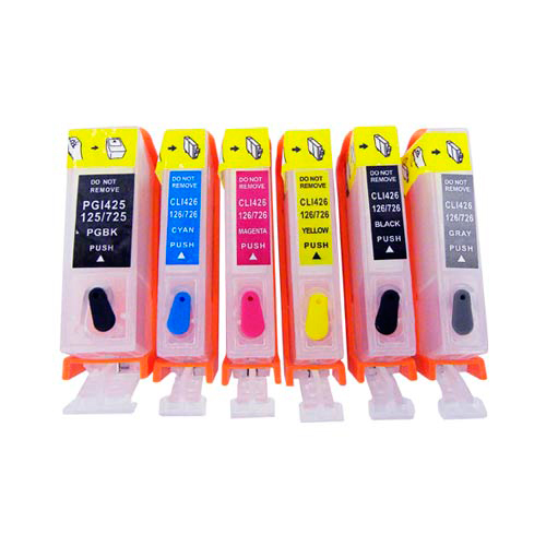 Заправляемые картриджи Canon Pixma MG6140/MG6240/MG8140/MG8240 (Yuxunda) PGI-425Bk/CLI-426CMYKGY (6 картриджей с авточипами) (без чернил) Заправляемые картриджи Canon Pixma MG6140/MG6240/MG8140/MG8240 (Yuxunda) PGI-425Bk/CLI-426CMYKGY (6 картриджей с авточипами) (без чернил)