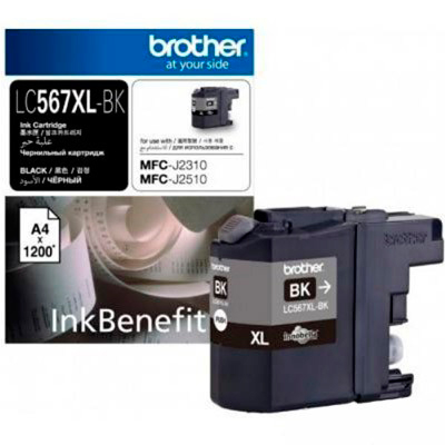 Картридж Brother LC567XL Bk (черный) MFC-J2310/MFC-J2510 (1200 стр.) Картридж Brother LC567XL Bk (черный) MFC-J2310/MFC-J2510 (1200 стр.)