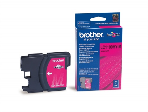 Картридж Brother LC1100HYM (пурпурный) для DCP-185C/DCP-385C/DCP-6690CW, MFC-490C/MFC-6890CN (900 стр.)