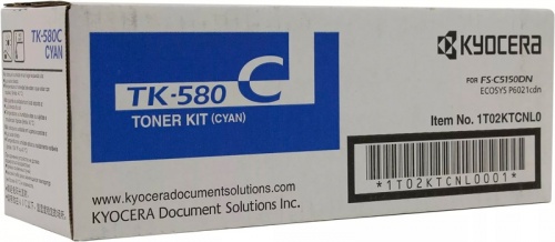 Тонер-картридж Kyocera TK-580C (голубой) Kyocera FS-C5150DN, ECOSYS P6021cdn (2800 стр.) Тонер-картридж Kyocera TK-580C (голубой) Kyocera FS-C5150DN, ECOSYS P6021cdn (2800 стр.)