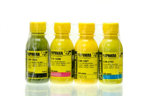 Комплект чернил InkMate, серия EIM-100 Epson DuraBrite Ultra Pigment (Bk/C/M/Y) 4x100 мл. для Stylus C91/79/110, T26/27/30/40W/T1100, CX3900/4300/4900/5900/6900F/7300/8300/9300F, TX106/109/117/119/200/209/210/219/300F/400/409/410/419/510FN/550W/600FW