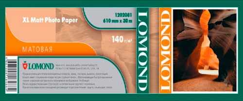 Ролик Lomond 1202081 матовая, 610мм x 30м x 50,8мм 140г/м2 Ролик Lomond 1202081 матовая, 610мм x 30м x 50,8мм 140г/м2