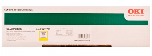 Тонер-картридж OKI C8600/C8800 Yellow (6000 стр.) 43487709/43487721