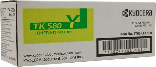 Тонер-картридж Kyocera TK-580Y (желтый) Kyocera FS-C5150DN, ECOSYS P6021cdn (2800 стр.)