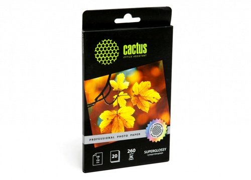 Фотобумага Cactus 10x15, Суперглянцевая, 260гр/м2, 50л. (Professional) CS-HGA626050