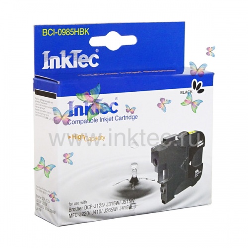 Картридж Brother LC985Bk (черный) DCP-J125/DCP-J315W/DCP-J515W, MFC-J220/MFC-J265W/MFC-J410/MFC-J415W (300 стр., 12мл.) InkTec