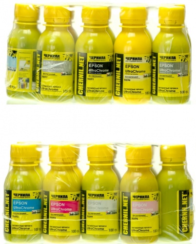 Комплект чернил InkMate, серия EIM-2400 Epson Ultrachrome Pigment (Bk/C/M/Y/LC/LM/LBk/LLBk) 8x100 мл. для Stylus Photo R2400, Pro 3800/4800/7800/9800