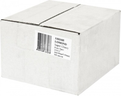 Бумага Lomond 1103105 суперглянцевая Super Glossy Bright 260г/м2, 10x15 (A6) 500л.