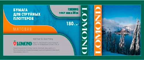 Ролик Lomond 1202093 матовая, 1067мм x 30м x 50,8мм 180г/м2