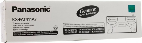 Тонер-картридж Panasonic KX-FAT411A7 для KX-MB1900/ KX-MB2000/ KX-MB2010/ KX-MB2020/ KX-MB2025/ KX-MB2030/ KX-MB2033/ KX-MB2051/ KX-MB2061 (2 000 стр.)