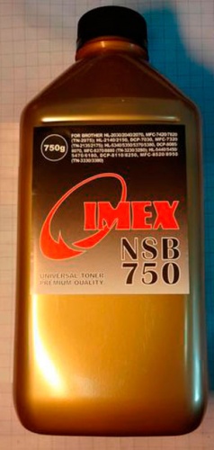 Тонер Brother Universal Type NSB-750 для Brother TN-2075/TN-2135/TN-2175/TN-3230/TN-3280/TN-3330/TN-3380/TN-3390 (750 г) (IMEX Gold)
