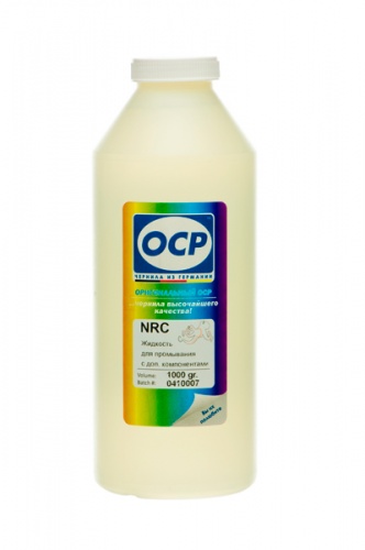 Отмачивающая жидкость OCP NRC/NRS/NRF (Nozzle Rocket Colourless/Solution) (1л) для промывания с дополнительными компонентами, разрушающими устойчивые образования внутри картриджей (бесцветная)