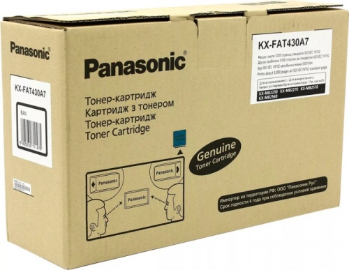 Тонер-картридж Panasonic KX-FAT430A7 (черный) для KX-MB2230/KX-MB2270/KX-MB2510/KX-MB2540 (3000 стр.) Тонер-картридж Panasonic KX-FAT430A7 (черный) для KX-MB2230/KX-MB2270/KX-MB2510/KX-MB2540 (3000 стр.)